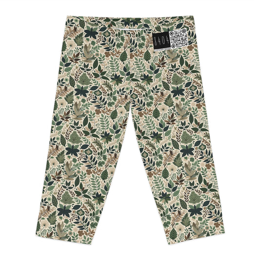 Streetwear Sustainability Environmentally Conscious Streetwear with a Natural Aesthetic Women's Capri Leggings - 8404 Design-57