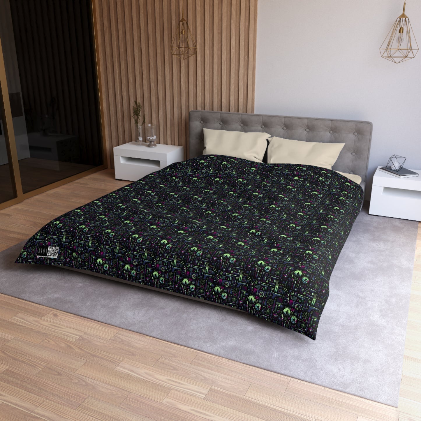 Tech Noir Futuristic Cyberpunk Microfiber Duvet Cover - 8404 Design-63
