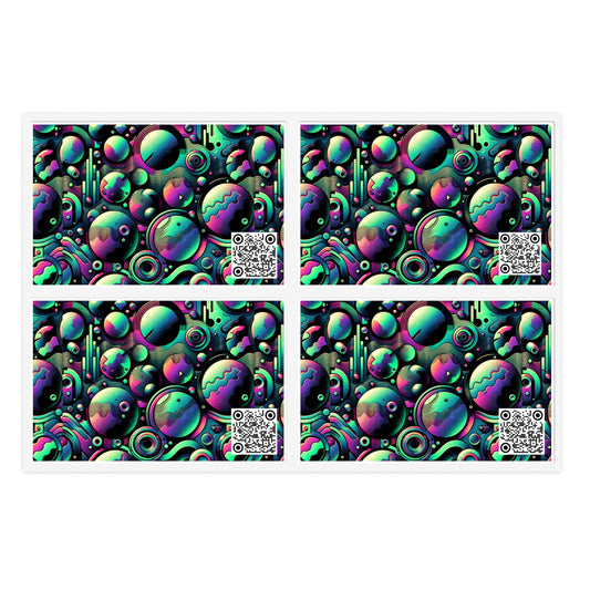 Tech-Tonal Graphics Tech-Forward Streetwear Sticker Sheets - 8404 Design-56