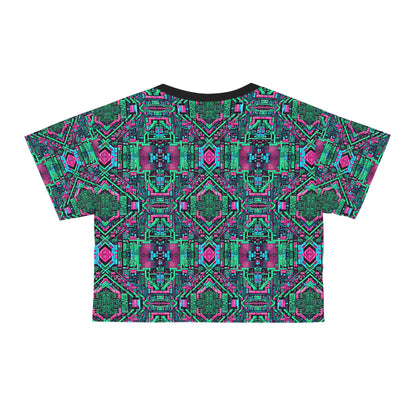 Digital Glitch Vibes Tech-Inspired Streetwear Crop Tee - 8404 Design-71