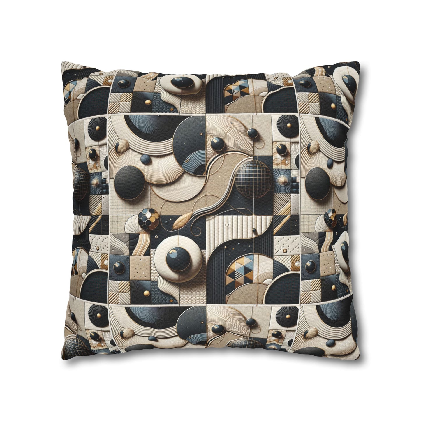 Tech-forward Luxe Streetwear Tech Luxe Fusion Spun Polyester Square Pillowcase - 8404 Design-71