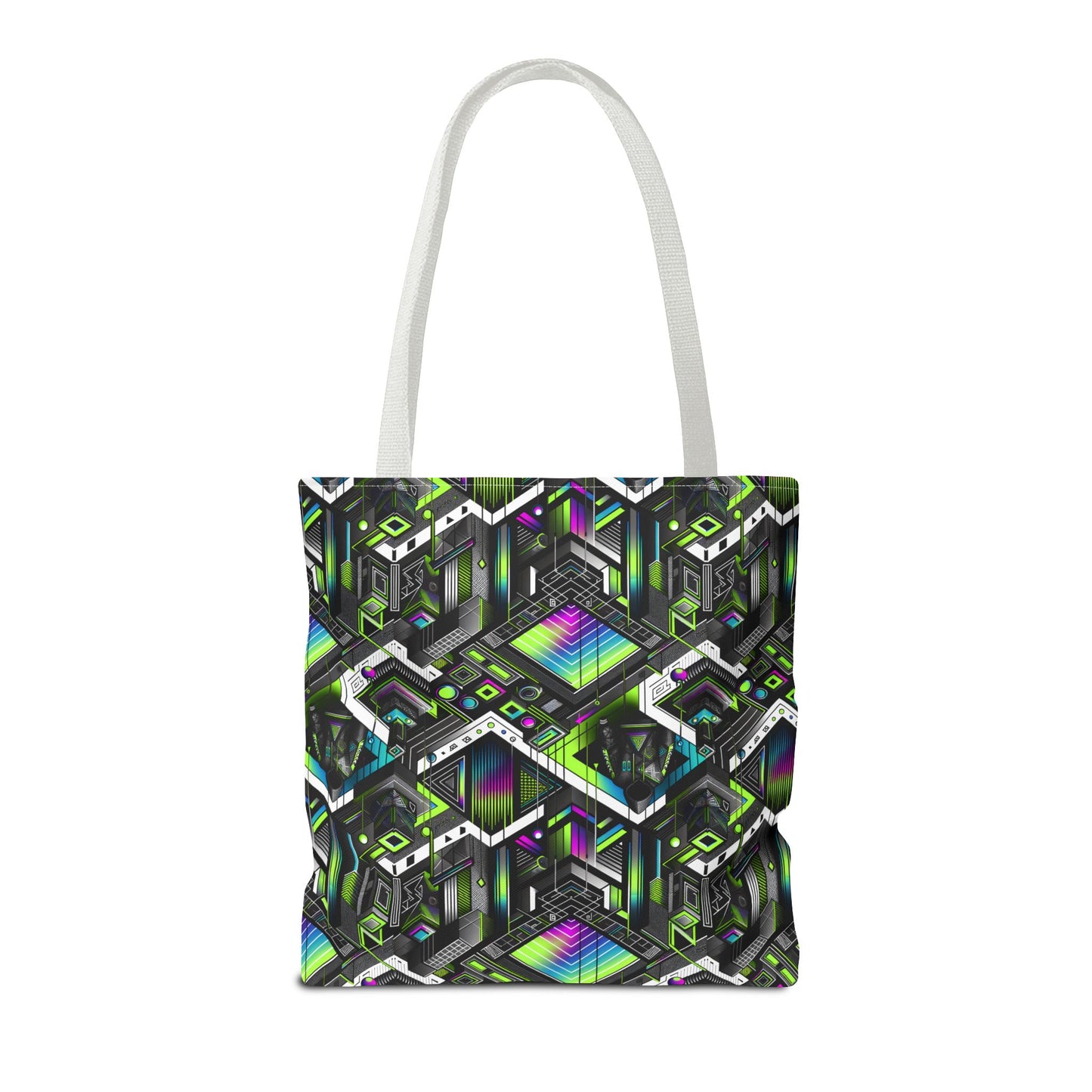 Retro Futurism Graphics Tech-Forward Streetwear Tote Bag - 8404 Design-52