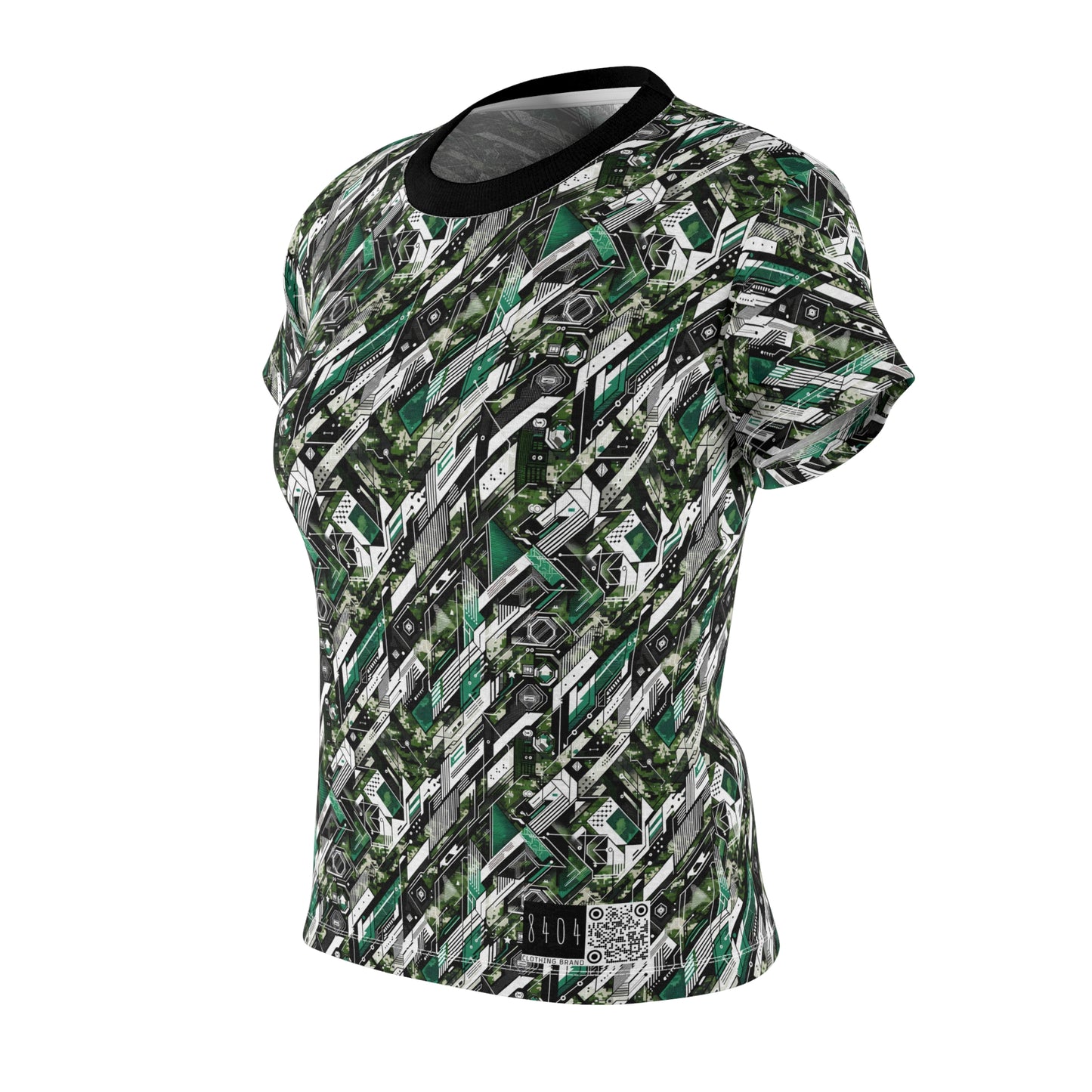 Tech Camo Fusion Tech-Forward Streetwear With a Futuristic Edge Women's Cut & Sew Tee - 8404 Design-63