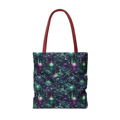 Tech Noir Aesthetics Tech-Forward Urban Dystopia Tote Bag - 8404 Design-43