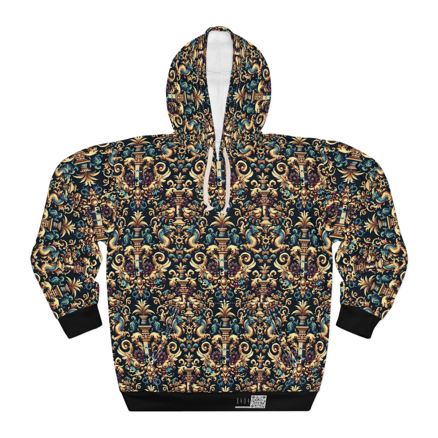 Digital Renaissance Modern Baroque Fusion Pullover Hoodie - 8404 Design-57