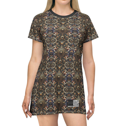 Digital Renaissance Luxurious Streetwear Inspired By Classical Art With a Modern Twist T-Shirt Dress - 8404 Design-55