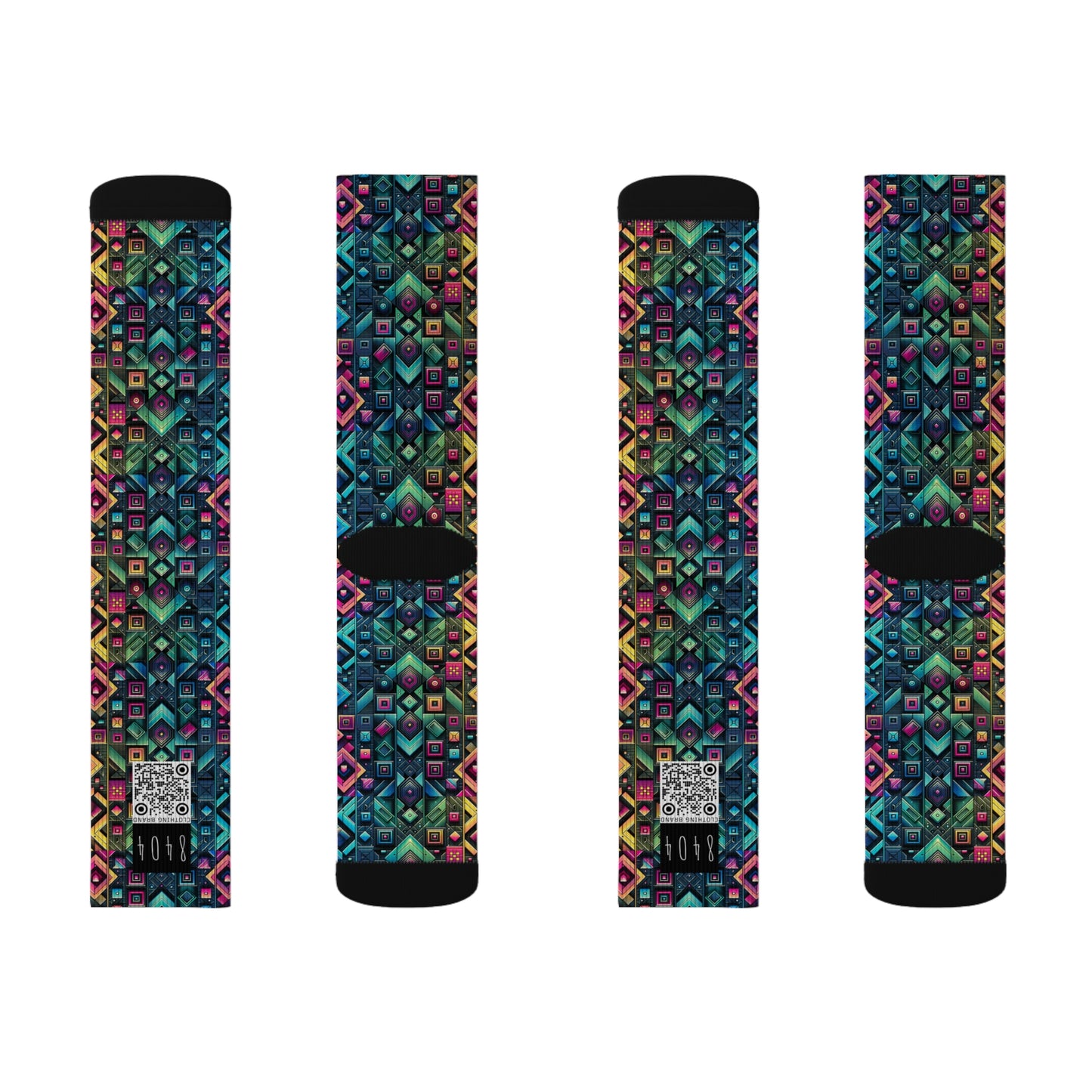 Tech-Inspired Graphics Cyberpunk Cool Sublimation Socks - 8404 Design-58