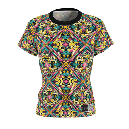 Neon Pop Art Revival Pop Culture Retro Women's Cut & Sew Tee - 8404 Design-59