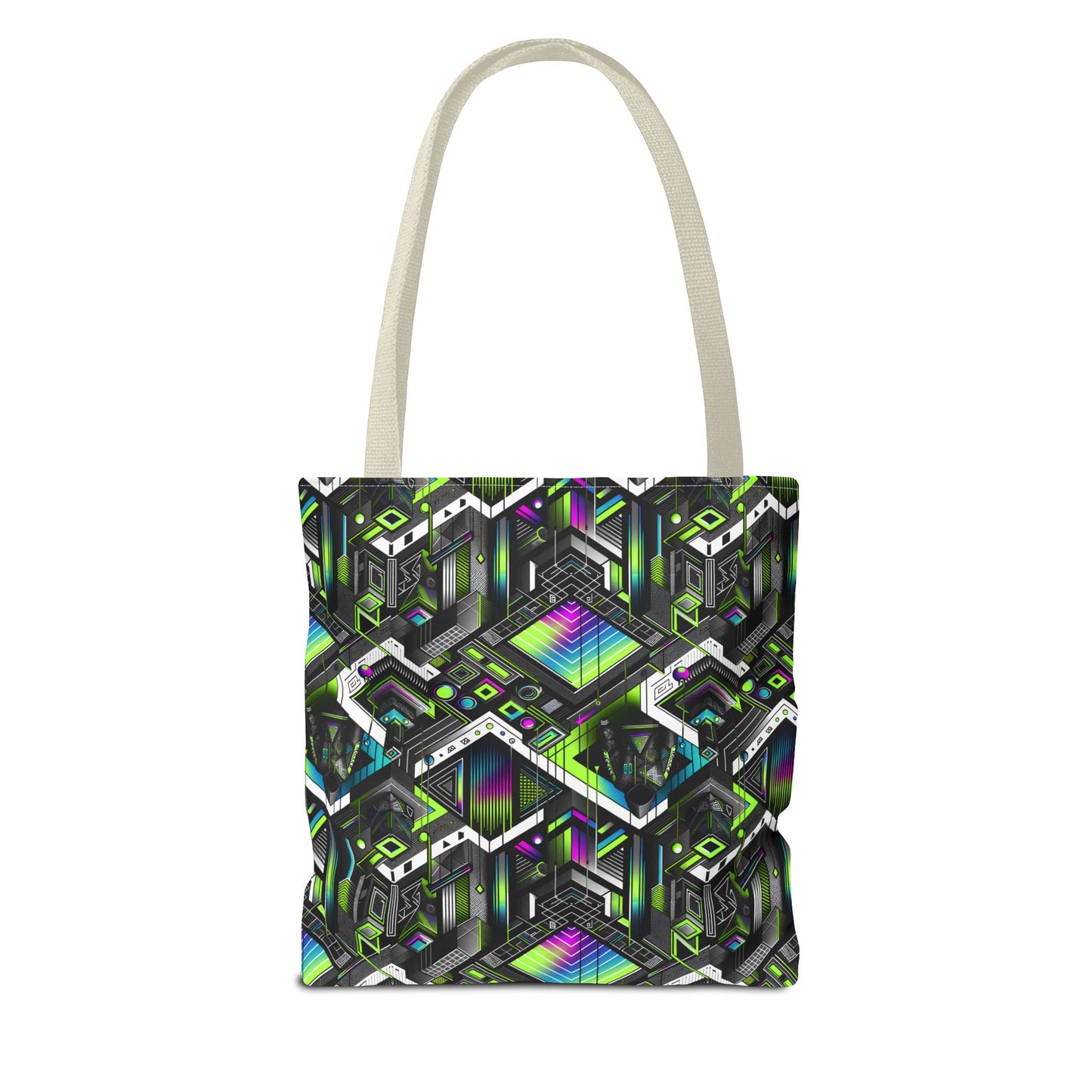 Retro Futurism Graphics Tech-Forward Streetwear Tote Bag - 8404 Design-52