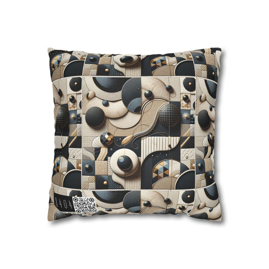 Tech-forward Luxe Streetwear Tech Luxe Fusion Spun Polyester Square Pillowcase - 8404 Design-71