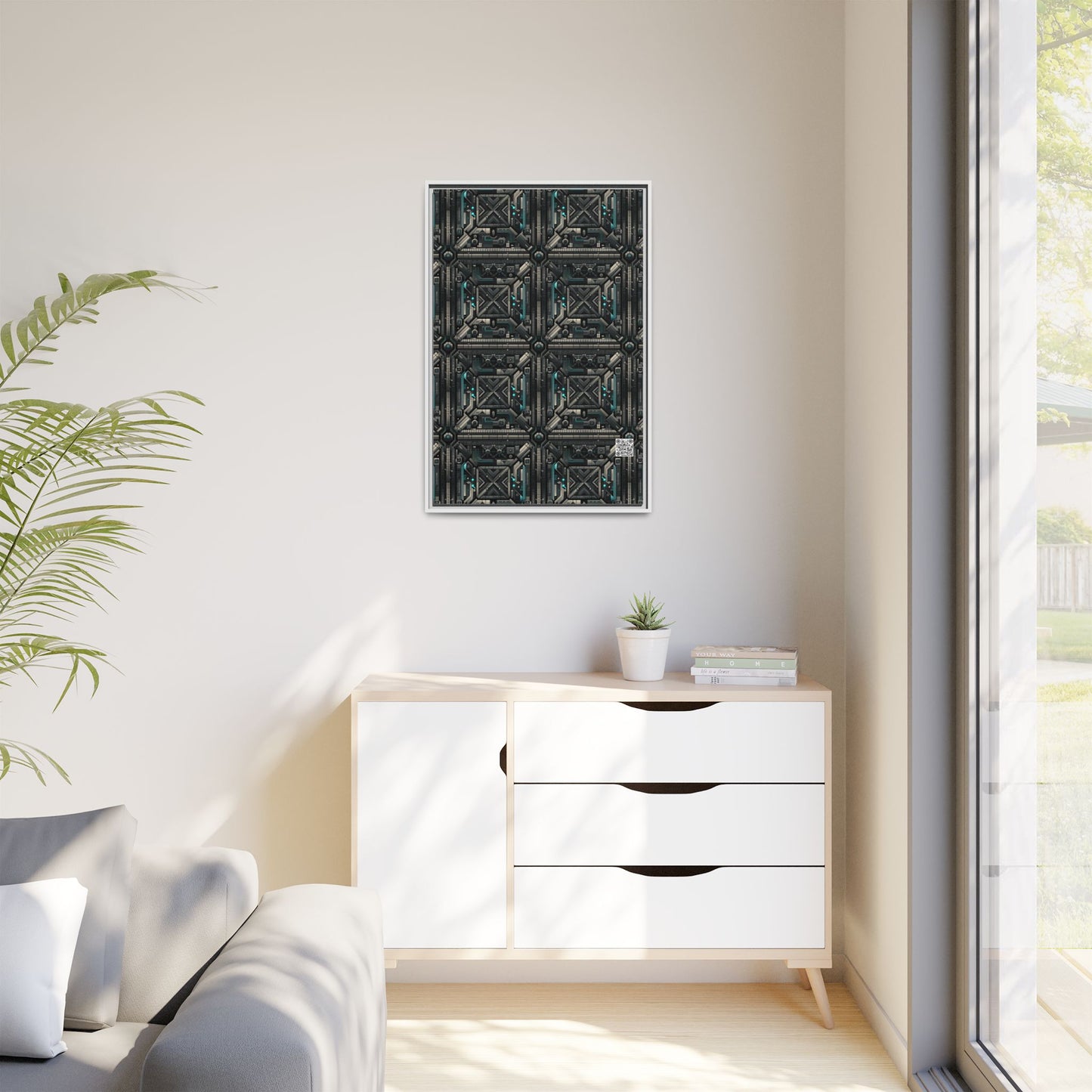 Tech Noir Futuristic Tech Aesthetic with a Dark Twist Matte Canvas, Framed (multi-color) - 8404 Design-59 A