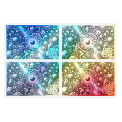 Galactic Hues Tech-Forward Cosmic Fusion Sticker Sheets - 8404 Design-56