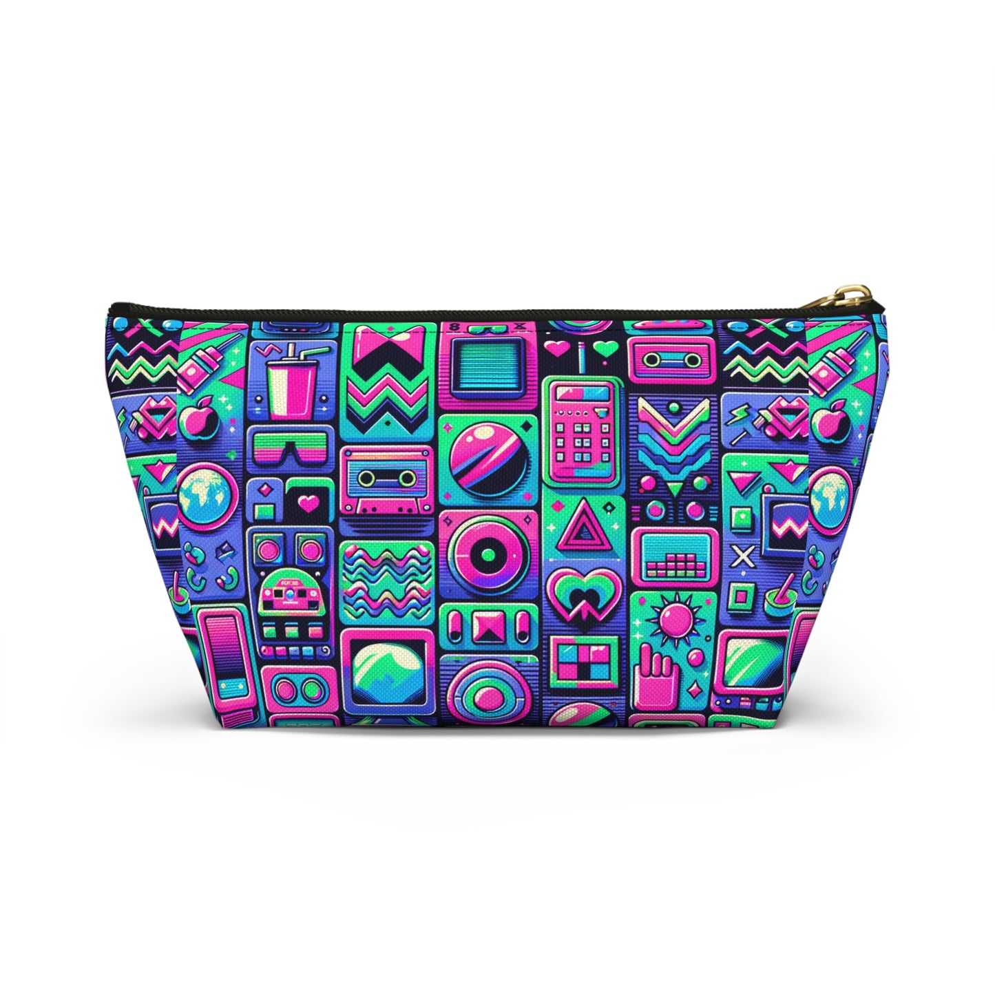 Neon Retro Revival Retro Futurism Accessory Pouch W T-bottom - 8404 Design-60