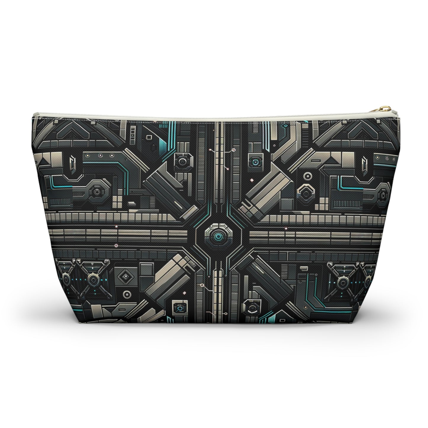Tech Noir Futuristic Tech Aesthetic with a Dark Twist Accessory Pouch W T-bottom - 8404 Design-59