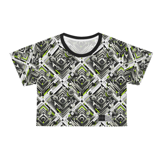 Elevated Sporty Tech Tech-Forward Streetwear Crop Tee - 8404 Design-70
