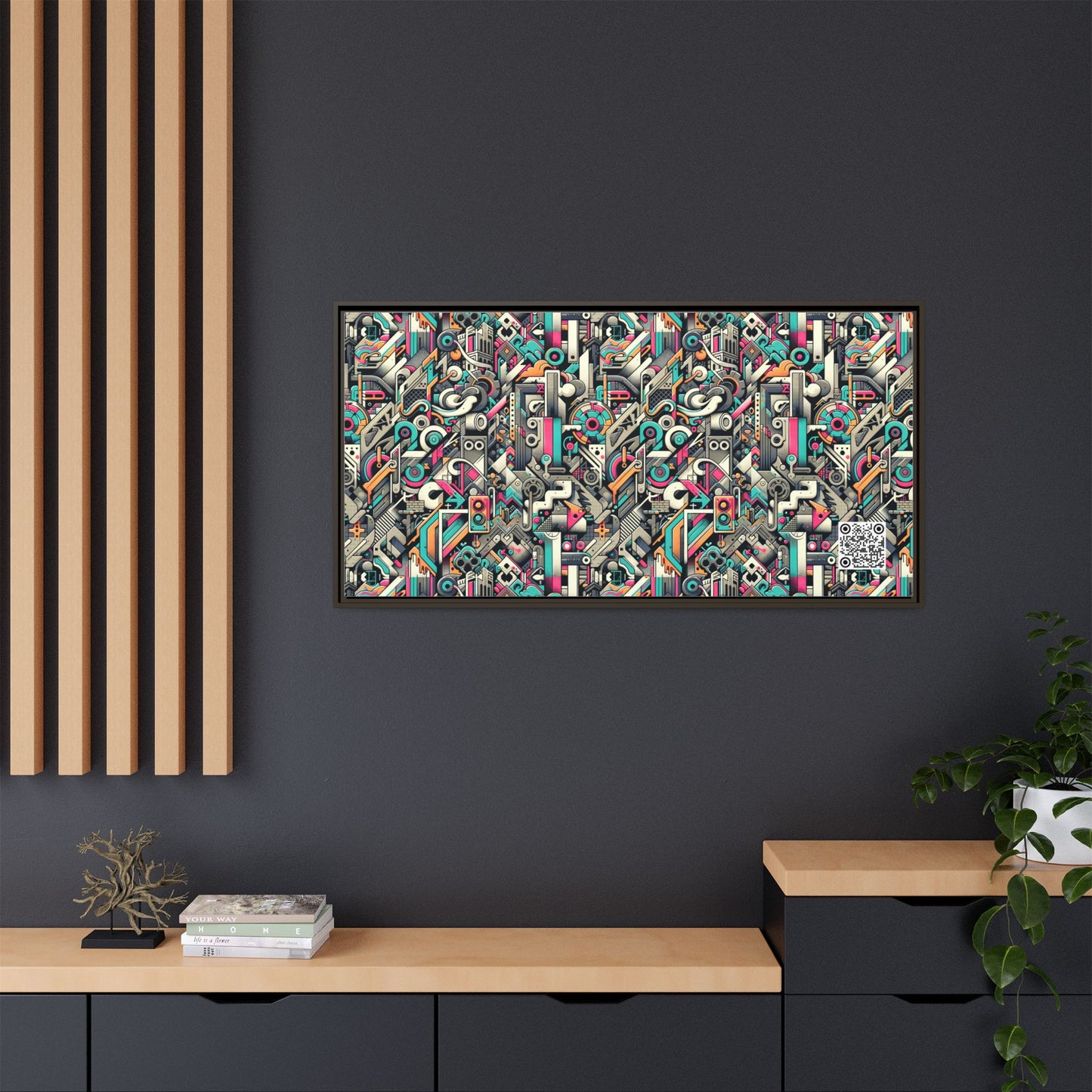 Digital Street Art Urban Street Style Matte Canvas, Framed (multi-color) - 8404 Design-74 B