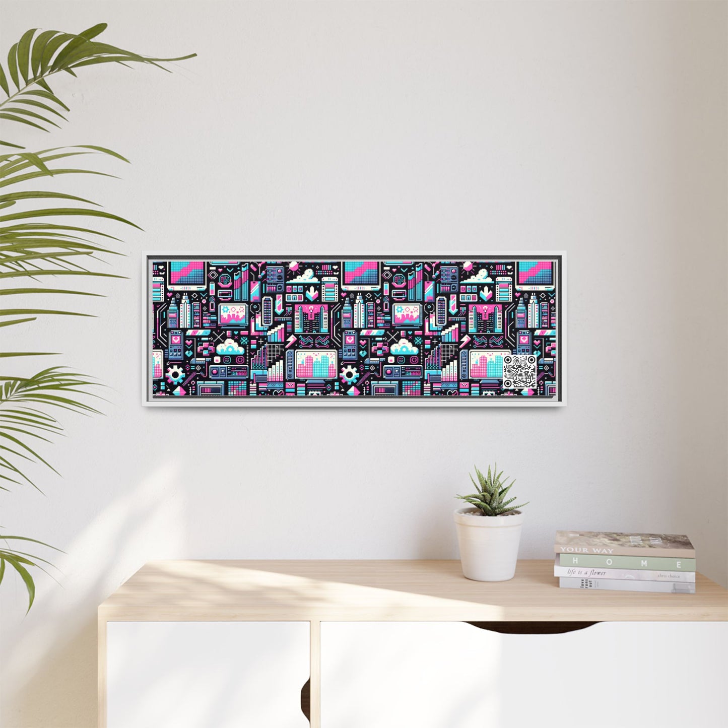 Digital Rebellion Youthful Streetwear with a Rebellious Digital Twist Matte Canvas, Framed (multi-color) - 8404 Design-71 B