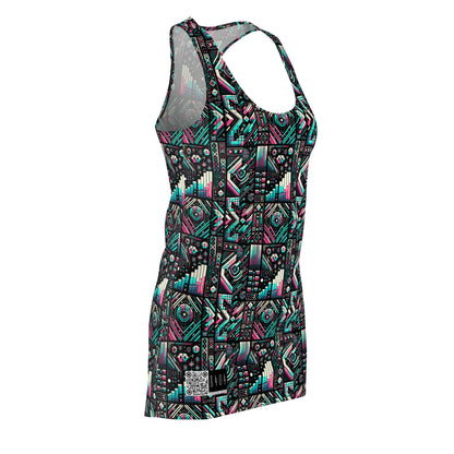 Digital Artistry Digital-native Streetwear Women's Cut & Sew Racerback Dress - 8404 Design-60