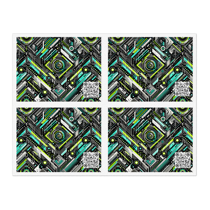 Tech-Infused Graphics Tech-Forward Streetwear Sticker Sheets - 8404 Design-53