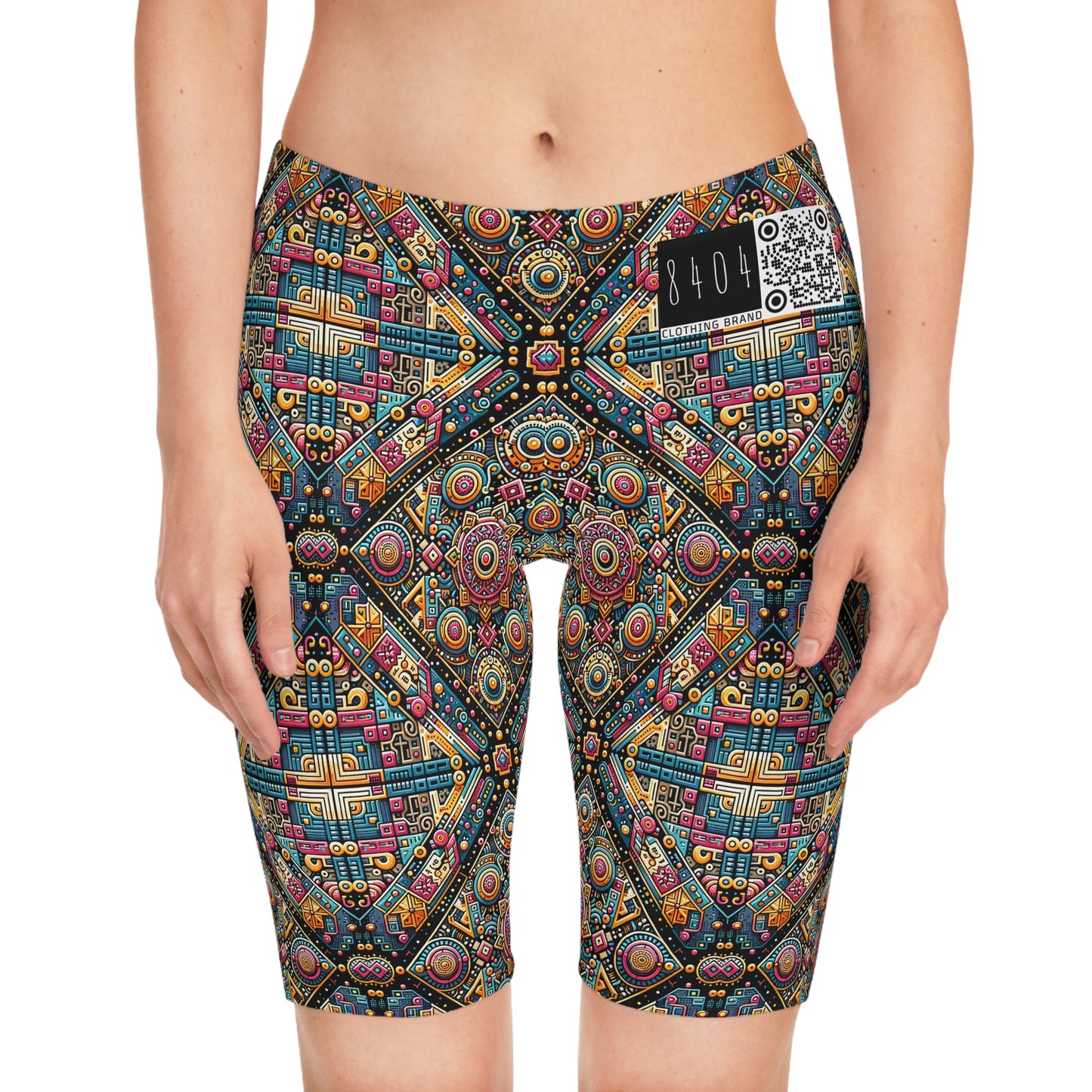 Cultural Fusion Tech Blend of Cultural Heritage With Tech-Inspired Elements Women's Bike Shorts - 8404 Design-58