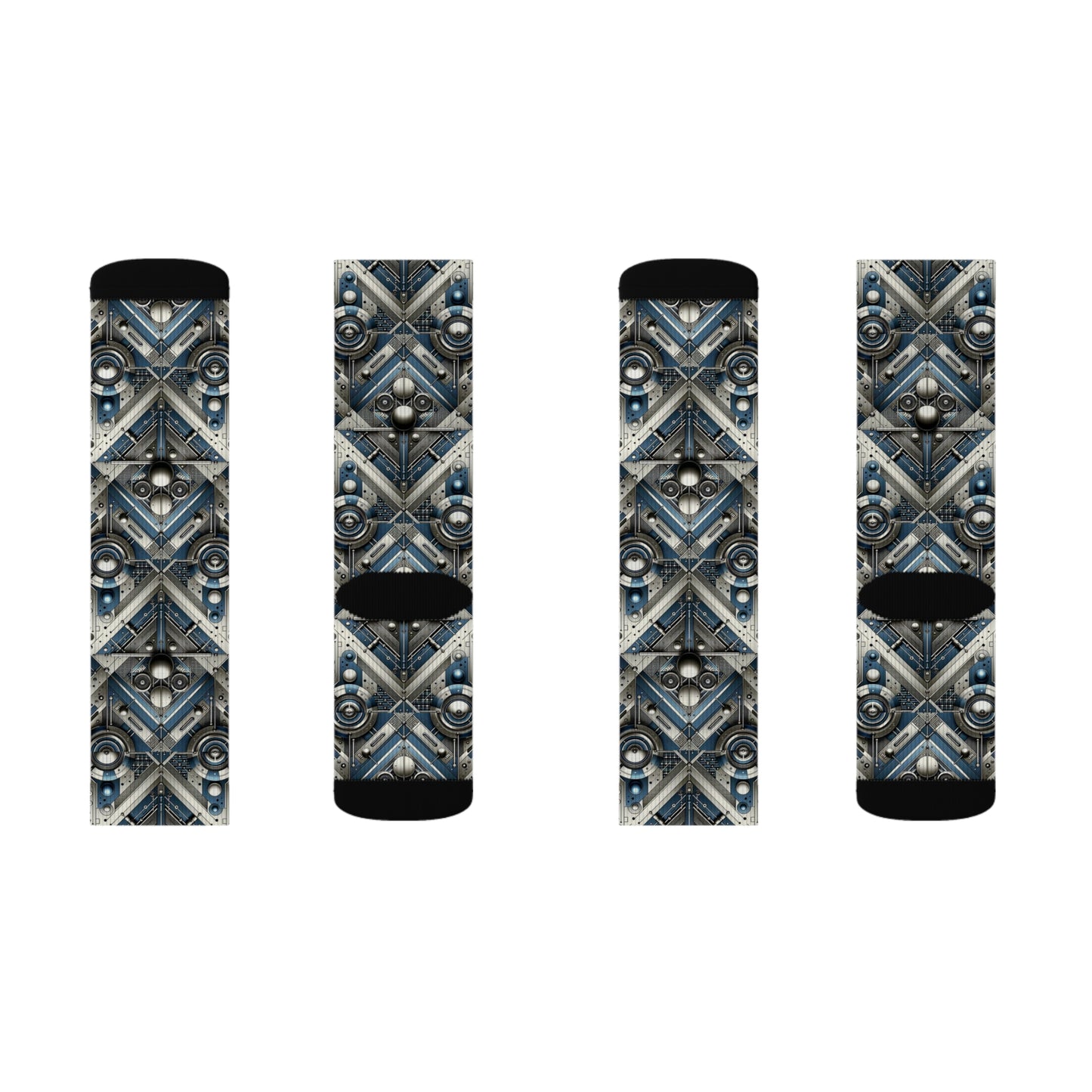 Tech Utility Fusion Tech-Forward Utility With a Futuristic Edge Sublimation Socks - 8404 Design-63