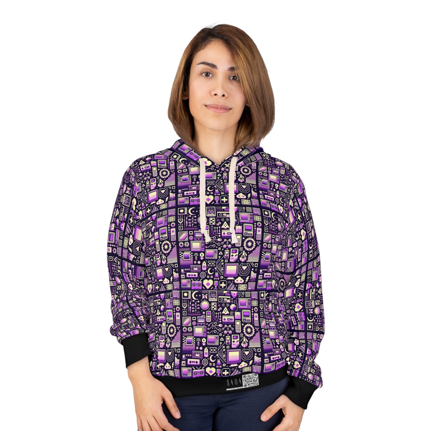 Digital Nostalgia Remix Modern Vintage Fusion Pullover Hoodie - 8404 Design-54