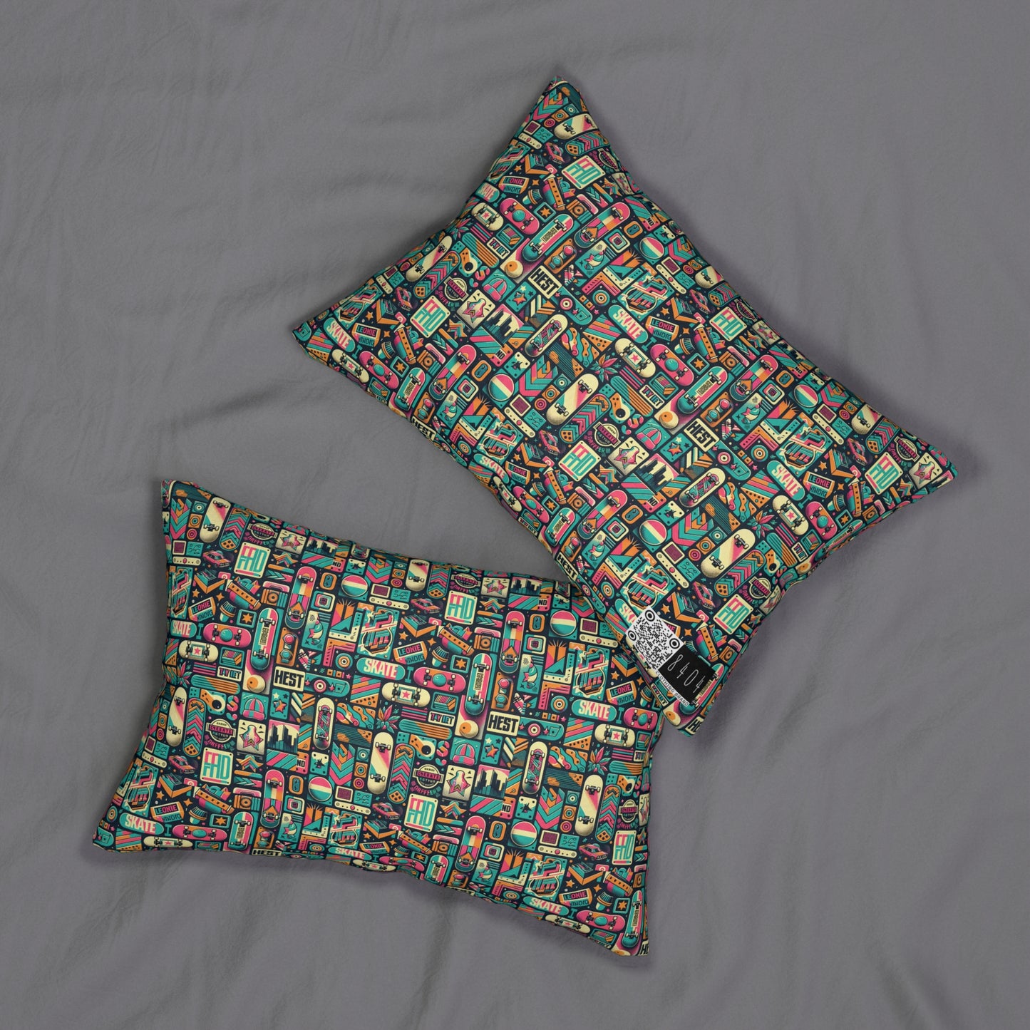 Skate Culture Revival Urban Retro Cool Spun Polyester Lumbar Pillow - 8404 Design-61 B