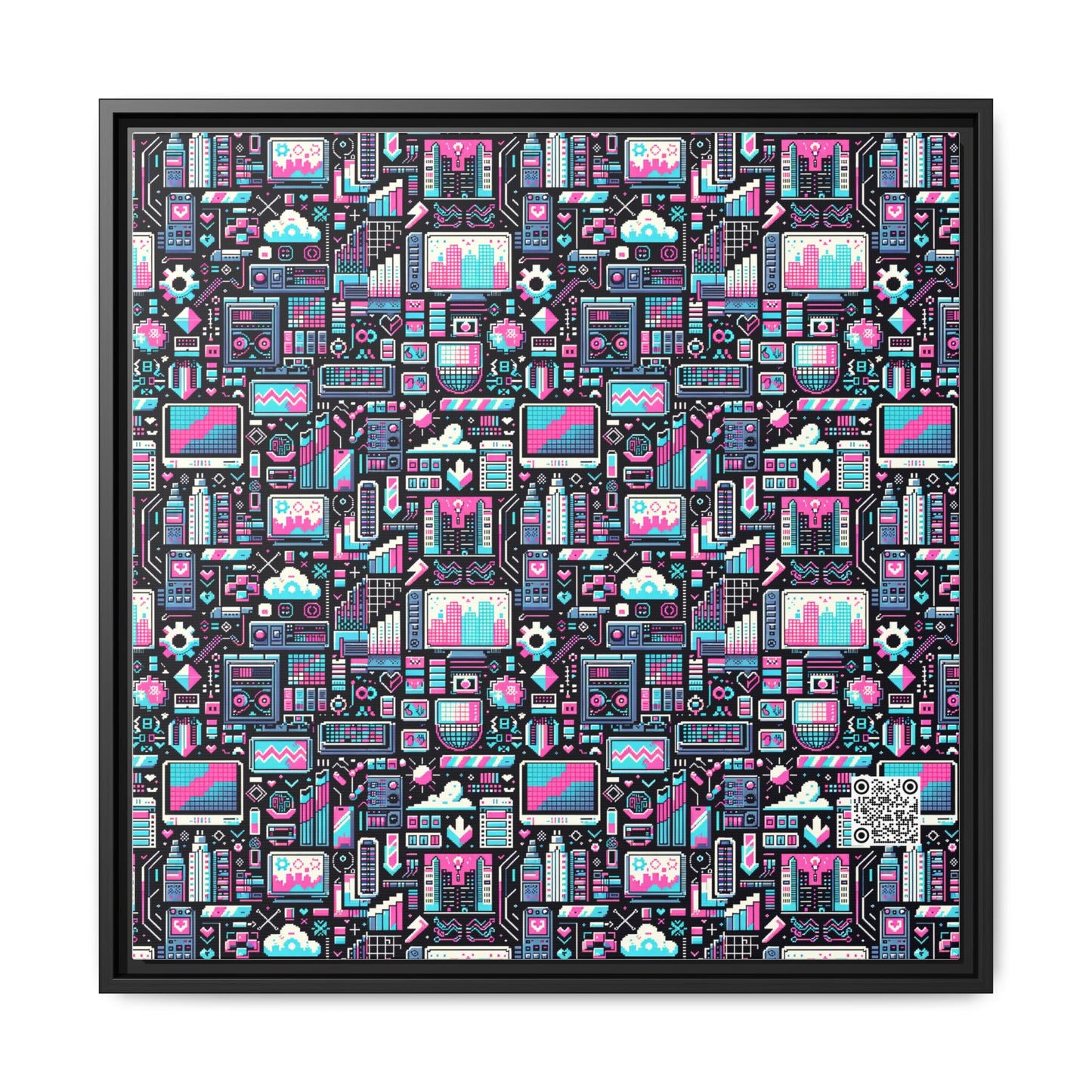 Digital Rebellion Youthful Streetwear with a Rebellious Digital Twist Matte Canvas, Framed (multi-color) - 8404 Design-71 A