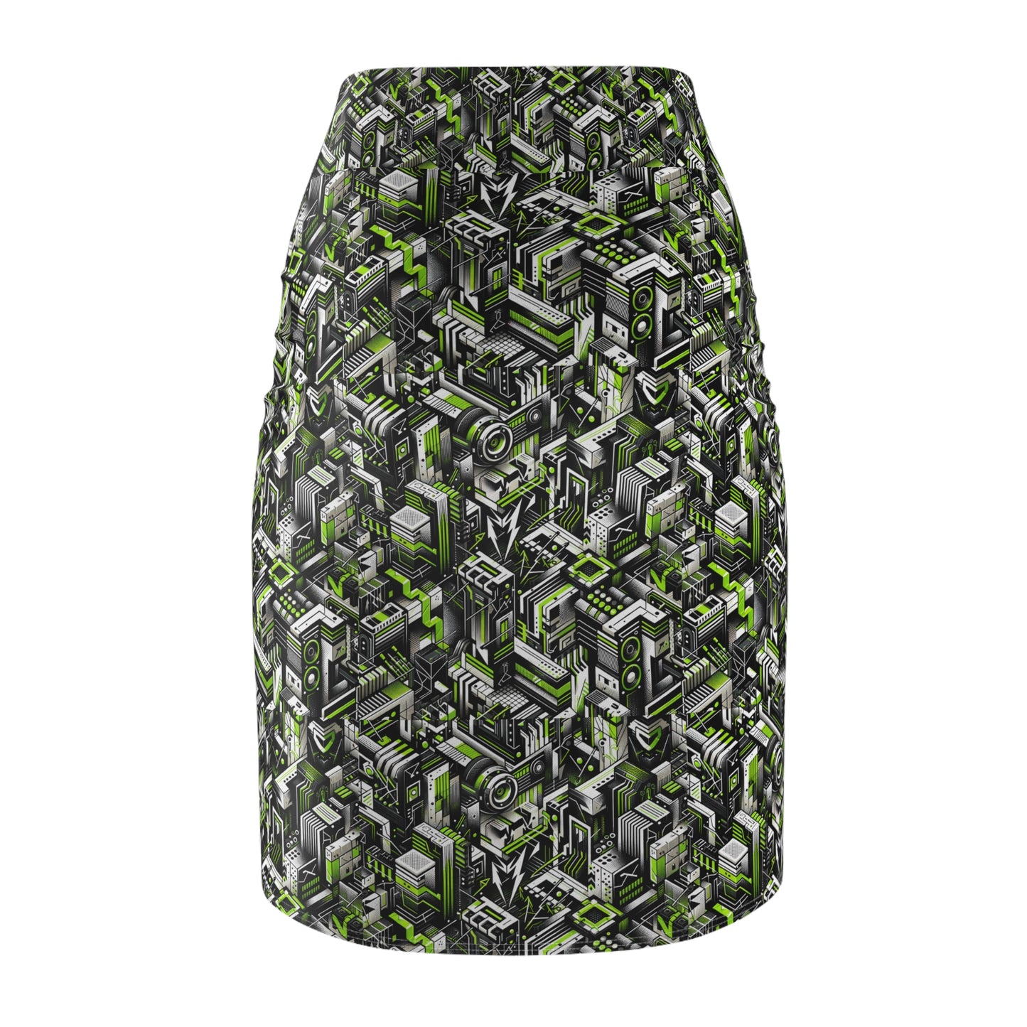 Graffiti Tech Fusion Bold Streetwear Fusion Women's Pencil Skirt - 8404 Design-53