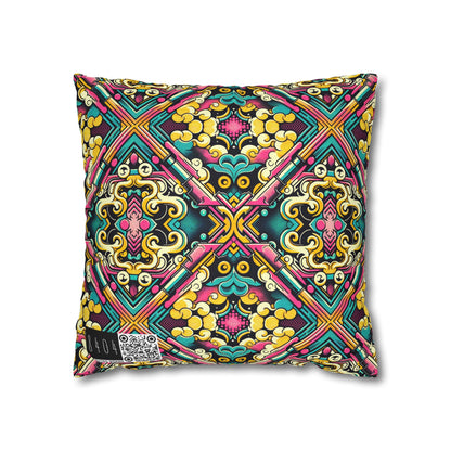 Neon Pop Art Revival Pop Culture Retro Spun Polyester Square Pillowcase - 8404 Design-59