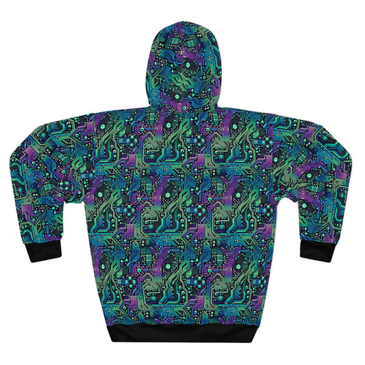 Tech-Infused Neon Tech-Forward Streetwear Pullover Hoodie - 8404 Design-66