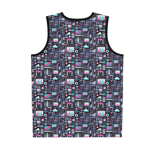 Digital Rebellion Youthful Streetwear with a Rebellious Digital Twist Basketball Jersey - 8404 Design-71