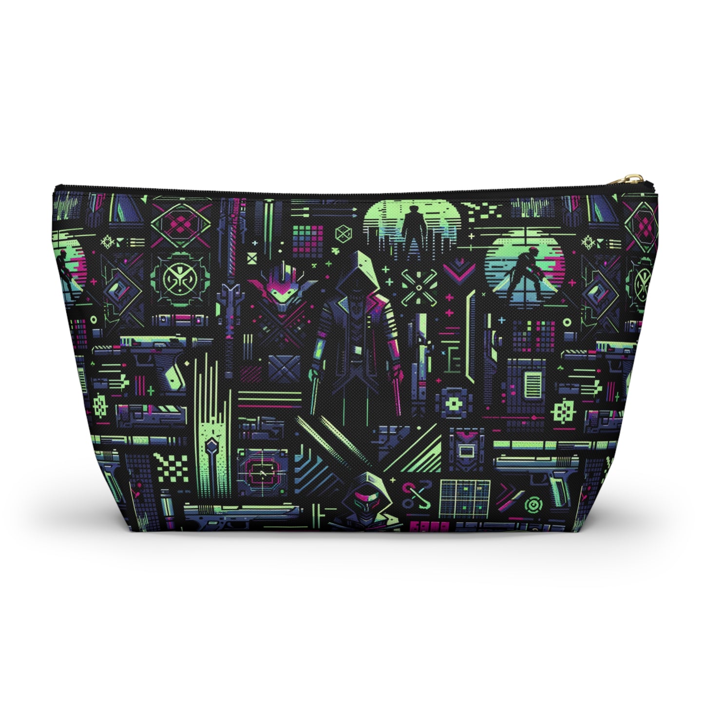 Tech Noir Futuristic Cyberpunk Accessory Pouch W T-Bottom - 8404 Design-63