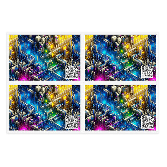 Tech Art Fusion Tech-Forward Streetwear Sticker Sheets - 8404 Design-45