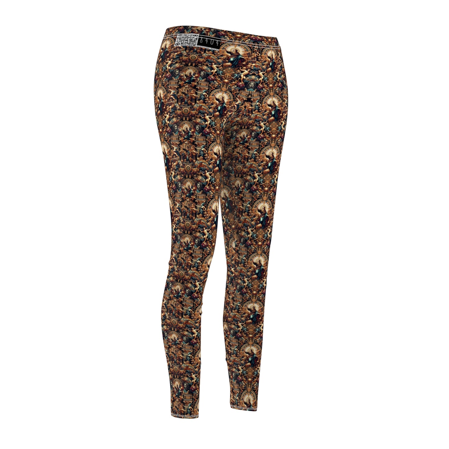 Digital Renaissance Luxurious Streetwear Inspired By Classical Art With a Modern Twist Women's Cut & Sew Casual Leggings - 8404 Design-64