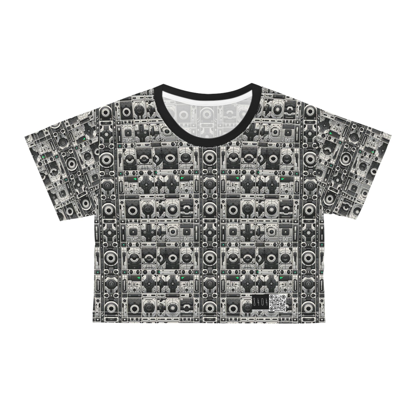 Tech Utility Aesthetics Tech-Forward Minimalism Crop Tee - 8404 Design-60