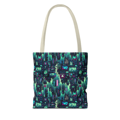 Tech Noir Graphics Futuristic Cyberpunk Tote Bag - 8404 Design-52