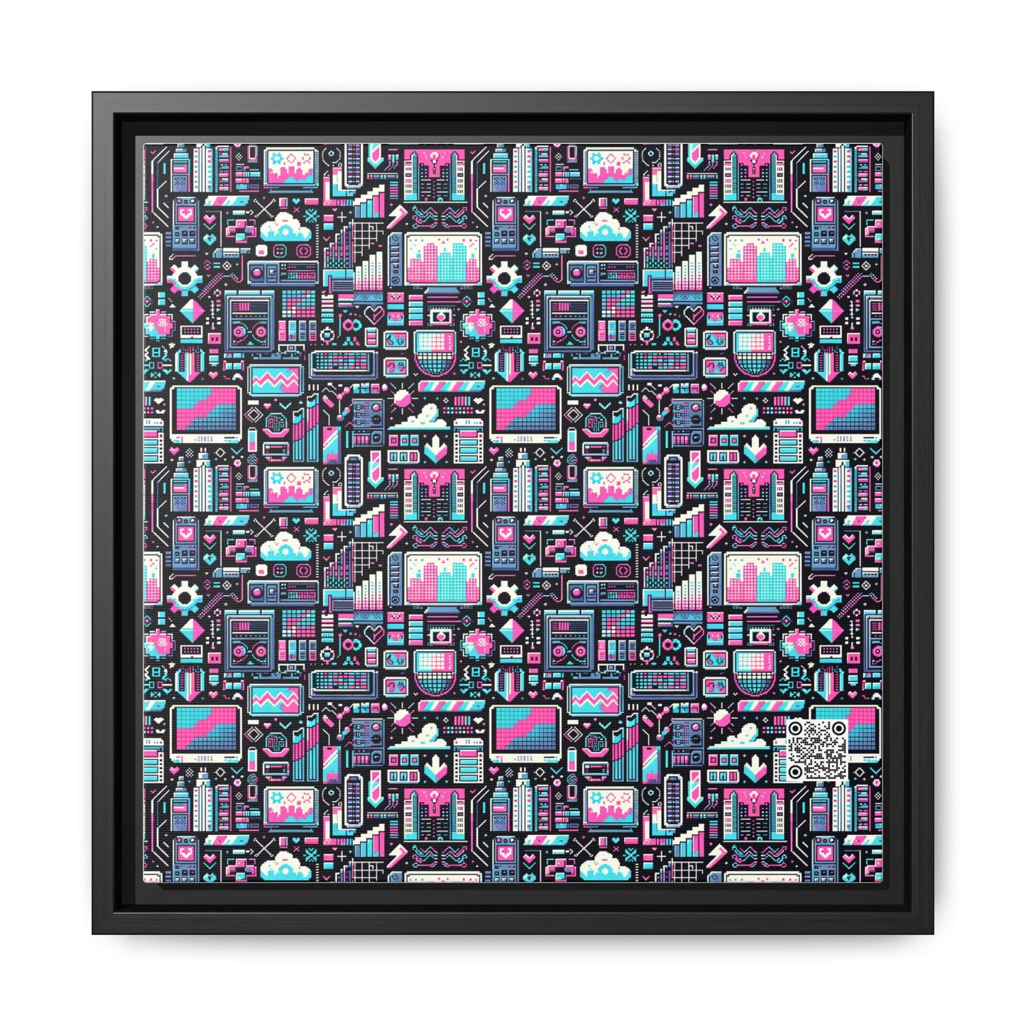 Digital Rebellion Youthful Streetwear with a Rebellious Digital Twist Matte Canvas, Framed (multi-color) - 8404 Design-71 A