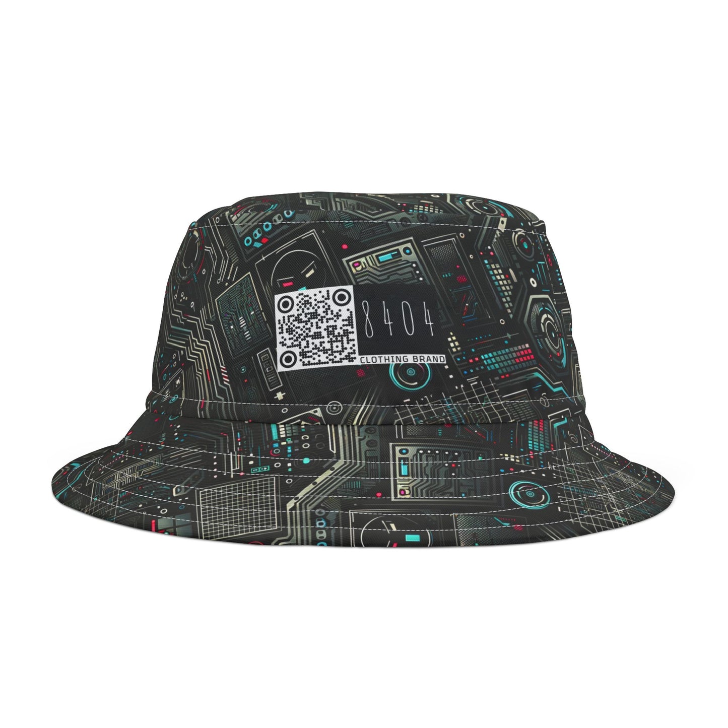 Tech Noir Aesthetics Sleek Tech Streetwear Bucket Hat - 8404 Design-52