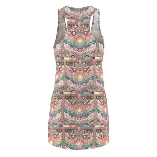 Digital Dreamland Whimsical and Nostalgic Streetwear With a Digital Twist Women's Cut & Sew Racerback Dress - 8404 Design-56