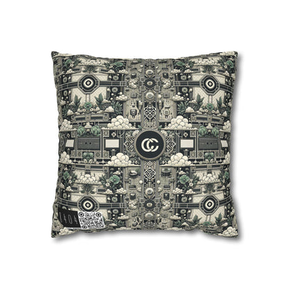Cyber Garden Party Tech Garden Extravaganza Spun Polyester Square Pillowcase - 8404 Design-54