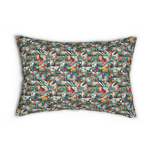 Graffiti Fusion Modern Street Art Fusion Spun Polyester Lumbar Pillow - 8404 Design-58 S