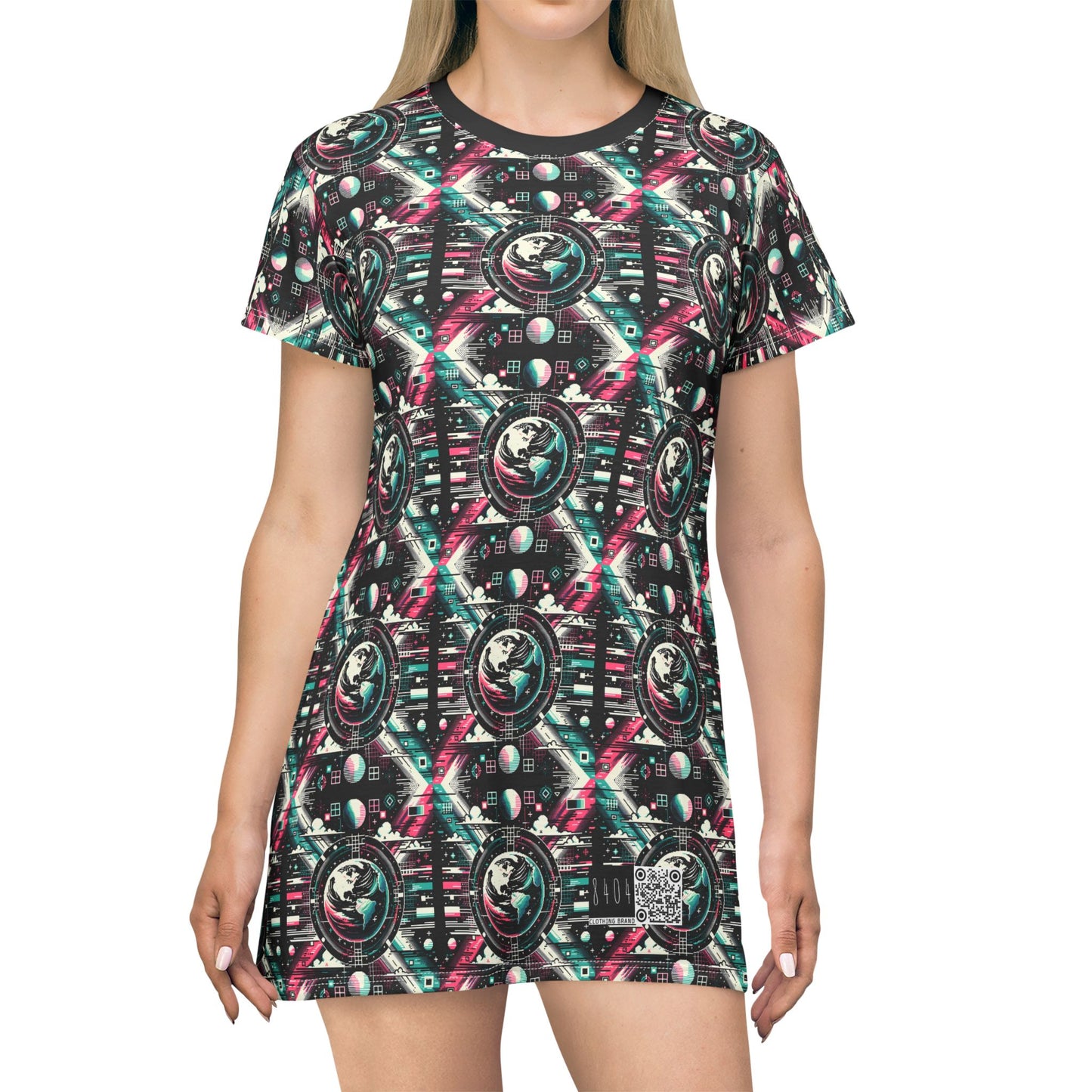 Digital Artistry Digital-native Streetwear T-shirt Dress - 8404 Design-62