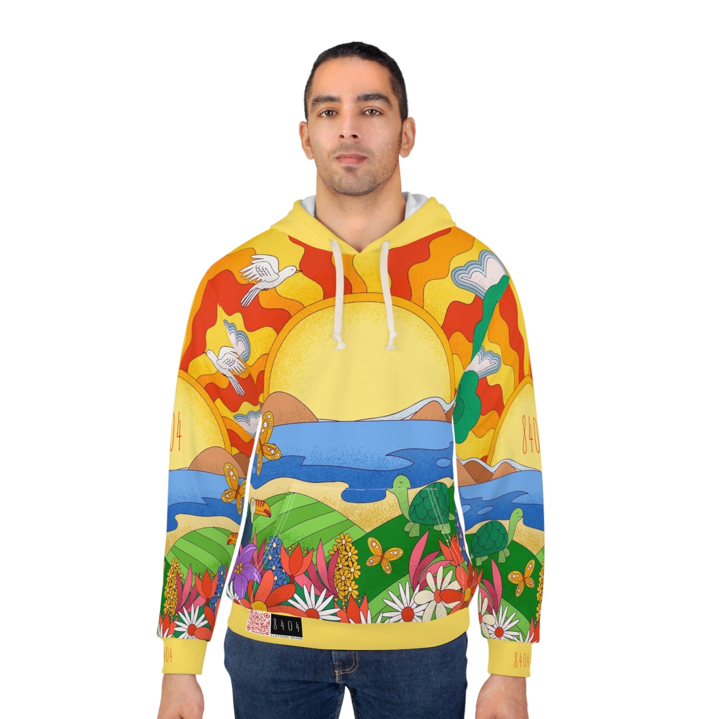 8404's Unisex Adult "A Trip to the Sunset in Yellow" Fashion Pullover Hoodie