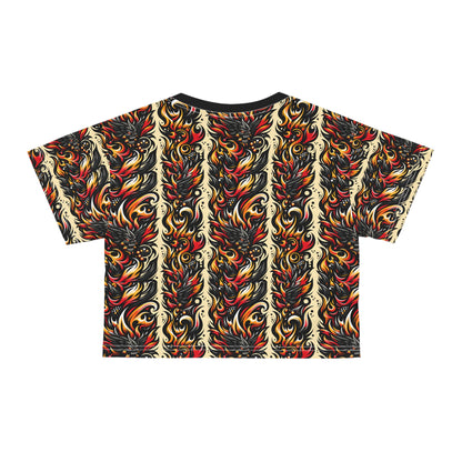 Flame Graphics Maximalist Streetwear Crop Tee - 8404 Design-65