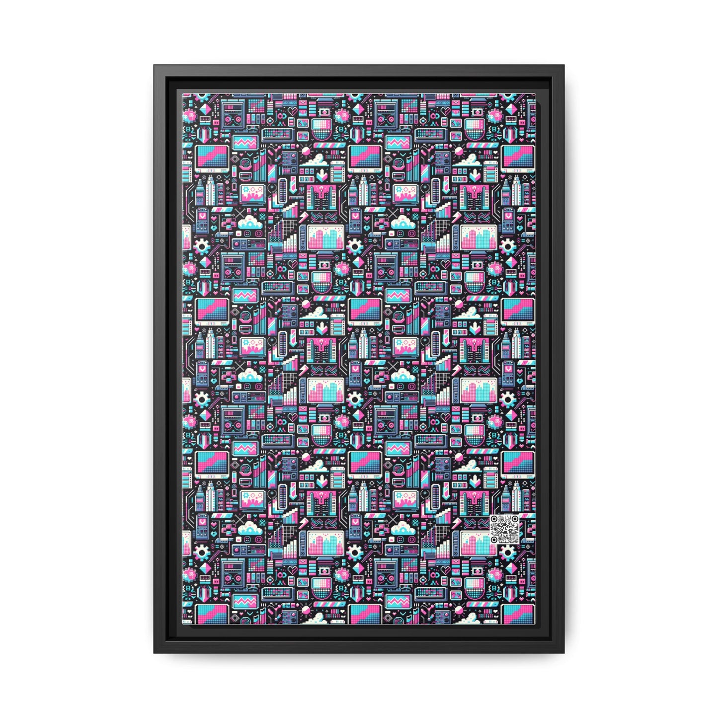 Digital Rebellion Youthful Streetwear with a Rebellious Digital Twist Matte Canvas, Framed (multi-color) - 8404 Design-71 B