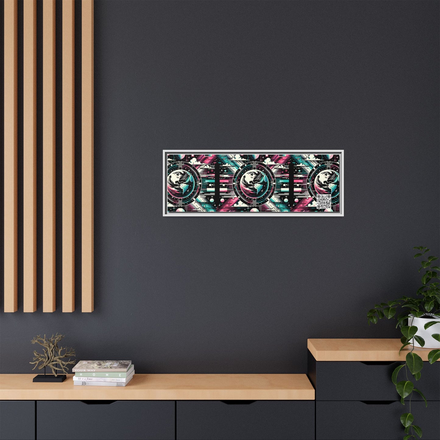 Digital Artistry Digital-native Streetwear Matte Canvas, Framed (multi-color) - 8404 Design-62 B