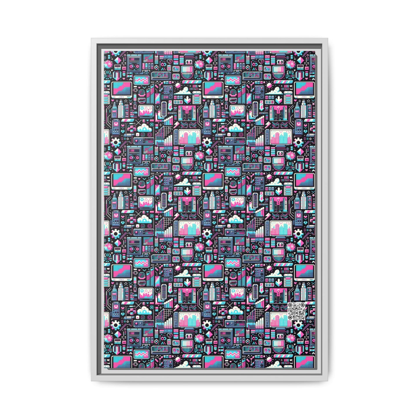 Digital Rebellion Youthful Streetwear with a Rebellious Digital Twist Matte Canvas, Framed (multi-color) - 8404 Design-71 B