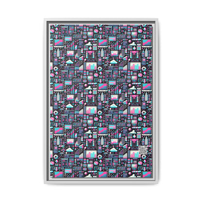 Digital Rebellion Youthful Streetwear with a Rebellious Digital Twist Matte Canvas, Framed (multi-color) - 8404 Design-71 B