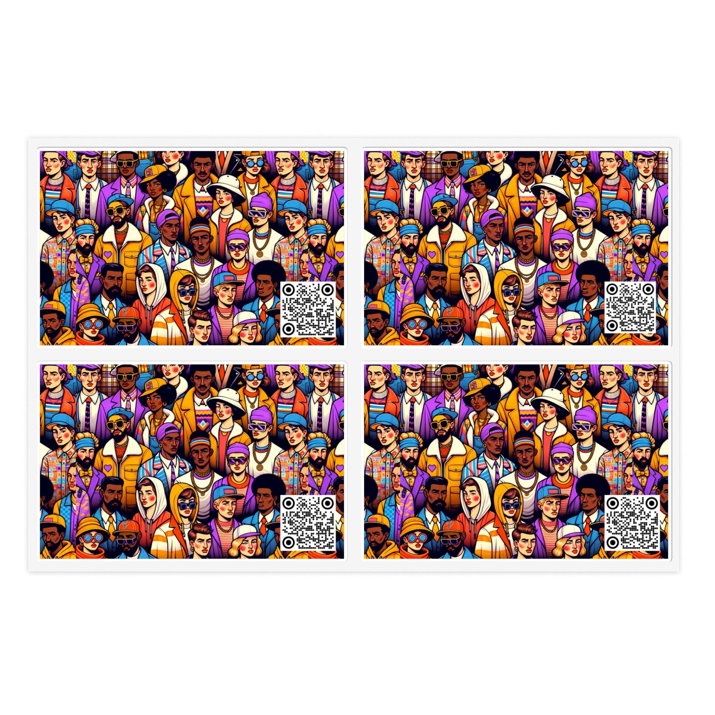 Digital Retro Aesthetics Nostalgic Yet Vibrant Streetwear With a Modern Twist Sticker Sheets - 8404 Design-58